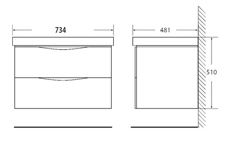 Мебель для ванной BelBagno FLY-600/EMP-2C-SO-RW-P - Вид №2