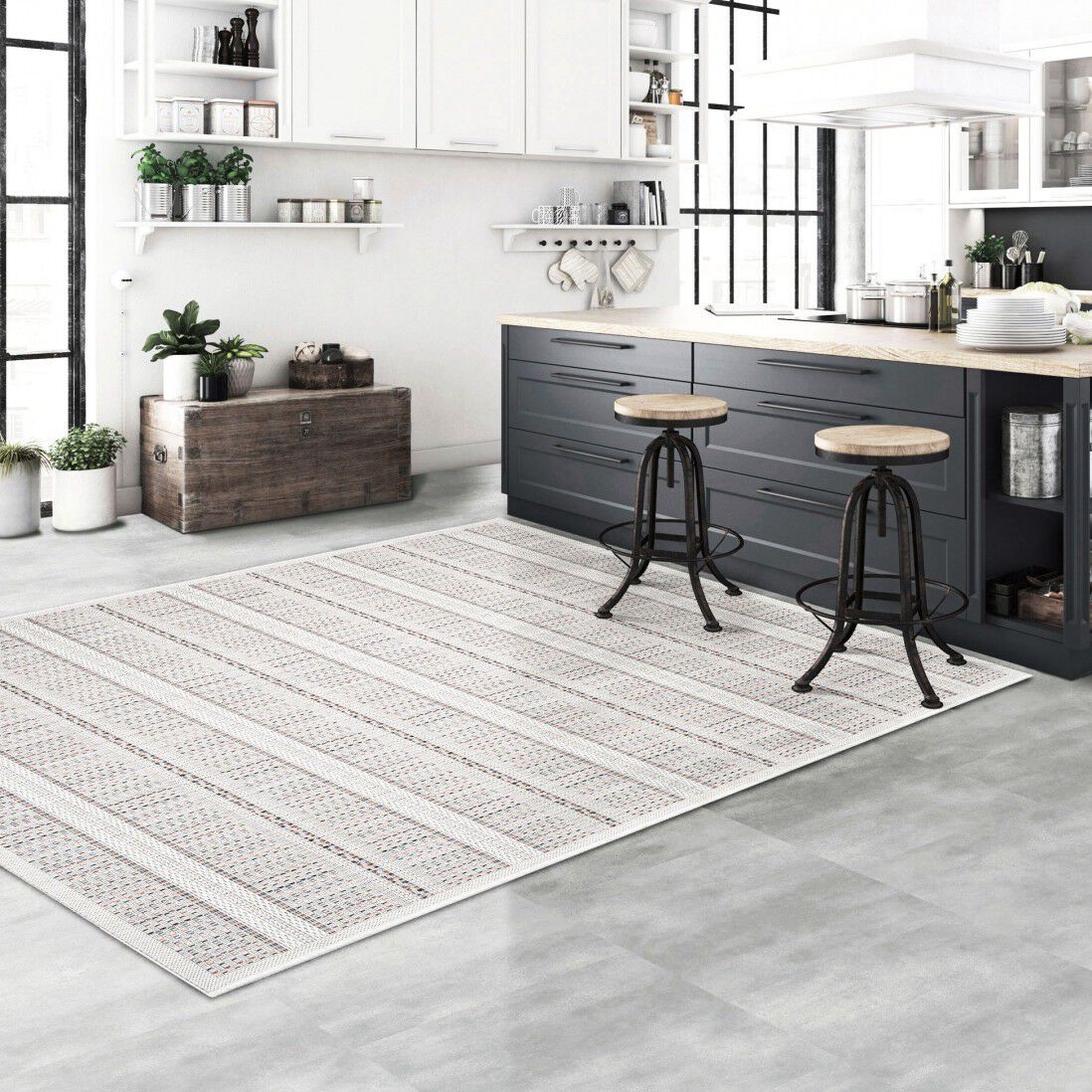 Полосатый напольный прямоугольный ковер Ademi Outdoor ARCH-00001983 - Вид №1