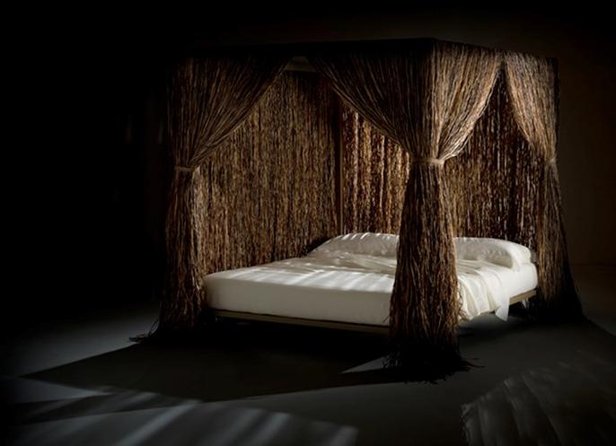edra Кровать с балдахином с балдахином из ниток рафия Cabana Cbnb50 - Вид №4