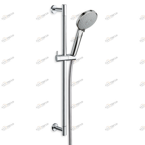 CRIPD092 Передвижная штанга 60 см с гибким шлангом LONG LIFE и многоструйным ручным душем против известкового налета Cristina Rubinetterie 