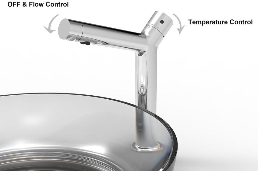 JUSTIME Смеситель для умывальника, однорычажный, из хромированной латуни, с регулируемым изливом Yes 7875-90-80cp - Вид №3