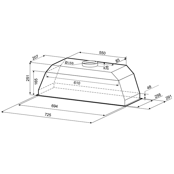 8105469 Вытяжка полновстраиваемая KRONA AMELI 900 S белый STDN-0058546 - Вид №8