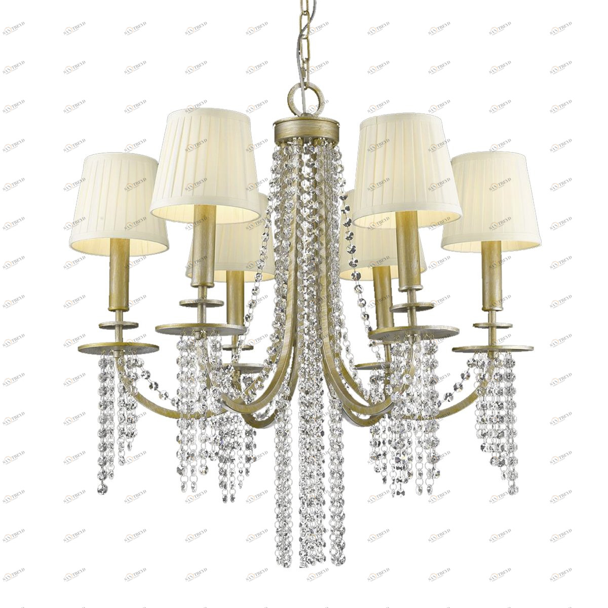 Люстра P68058-6B от Delight Collection золото/бежевая DELIGHT COLLECTION ДИЗАЙНЕРСКИЕ 247086 Золото 