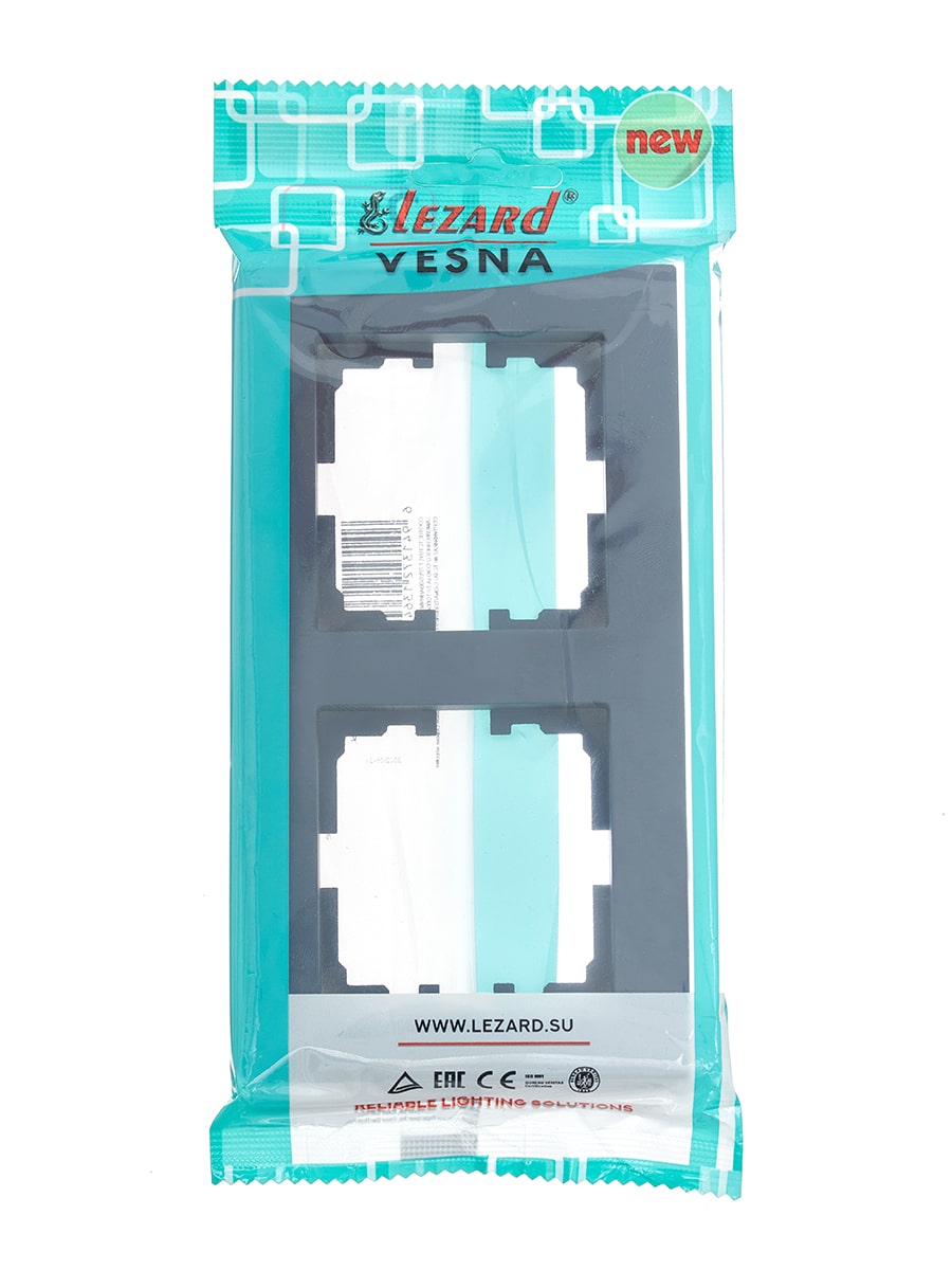 VESNA Рамка 2-я горизонтальная графит LEZARD 742-3400-147 - Вид №4