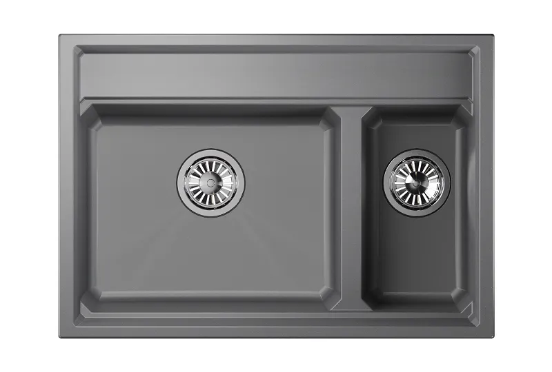 KS-7302, АЛЮМИНИУМ, кухонная мойка, кварц GRANULA 7302-ST333 - Вид №2