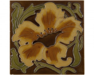 LGC091 Набор из 10 плиток с желтыми цветами Сarronheating