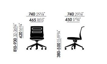 5-спицевое вращающееся офисное кресло с тканевыми колесами VITRA AC 5 ARCH-00049792 - Вид №4