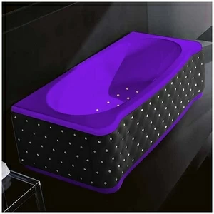 Ванна Gruppo treesse New Classic Young STA-V674C-DX-KCS-FZ фиолетовая с золотой фурнитурой с аэромассажем прямоугольная правая чёрная кожа кристаллы сваровски