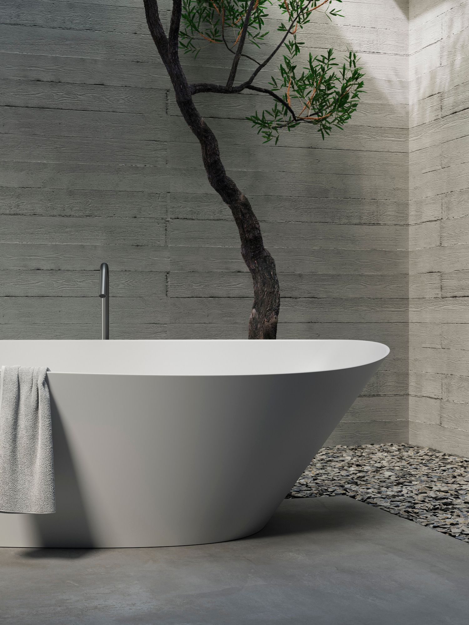 Асимметричная ванна в центре комнаты в Korakril™ Rexa источник ARCH-00041877 - Вид №1