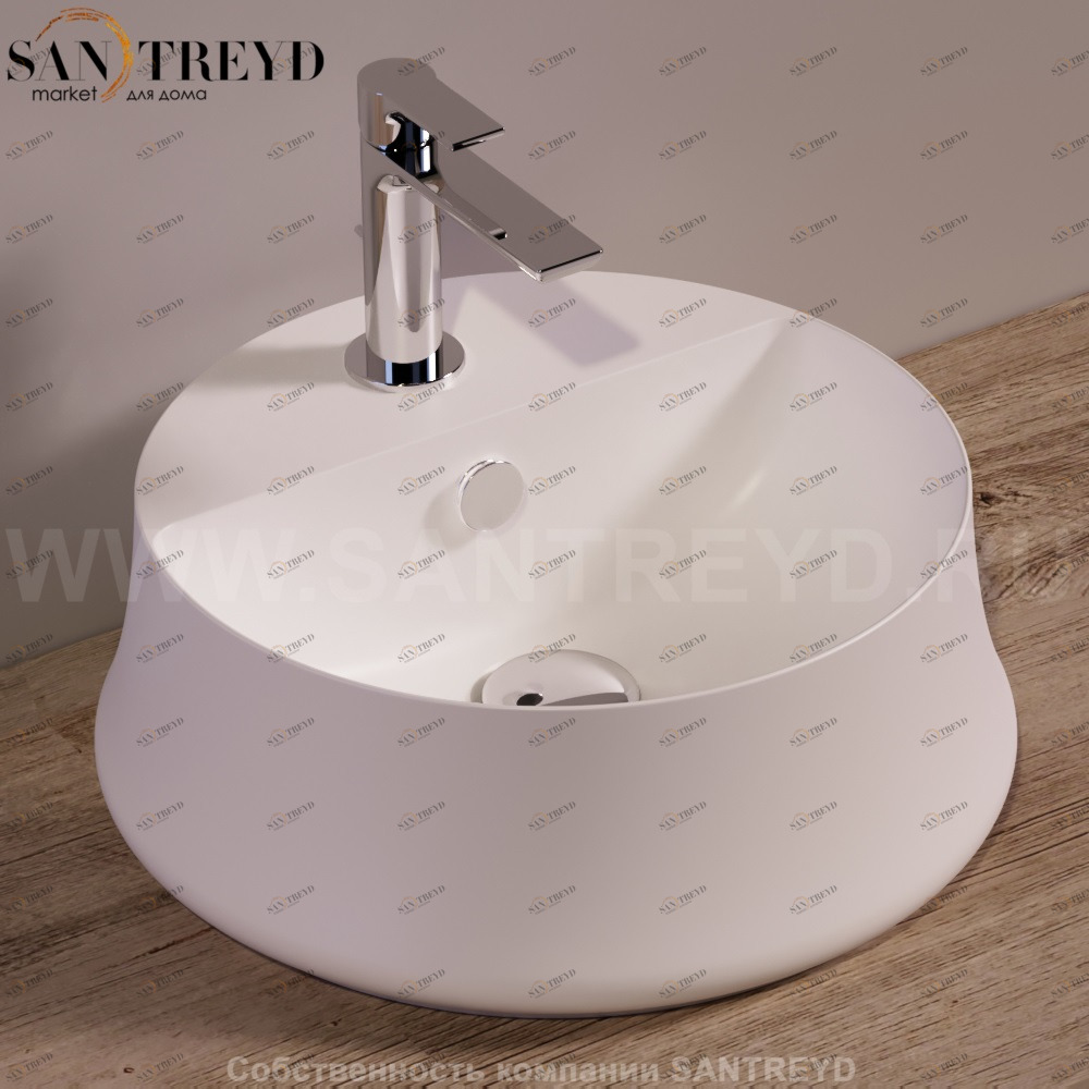 SH03BIANCOMATT Накладная раковина на столешницу  круглая Simas Sharp