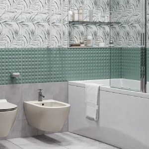 Плитка настенная рельефная Culto Asana Mint H 20x40 см 1.2 м² цвет ментоловый