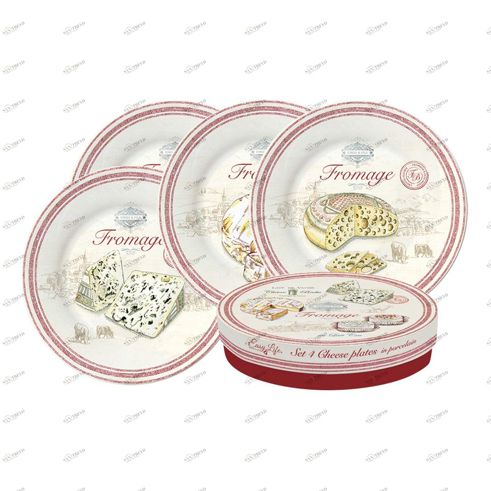 Тарелки фарфоровые 4 шт бежевые Fromage EASY LIFE FROMAGE 00-3946970 Бежевый 