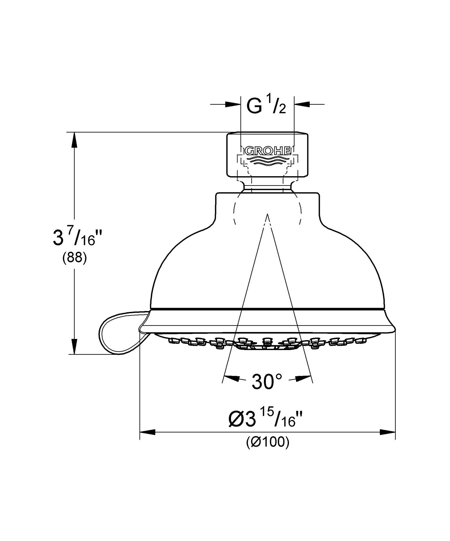 Душевая головка с 4 регулируемыми форсунками Grohe Storma Rustic ARCH-00014834 - Вид №2