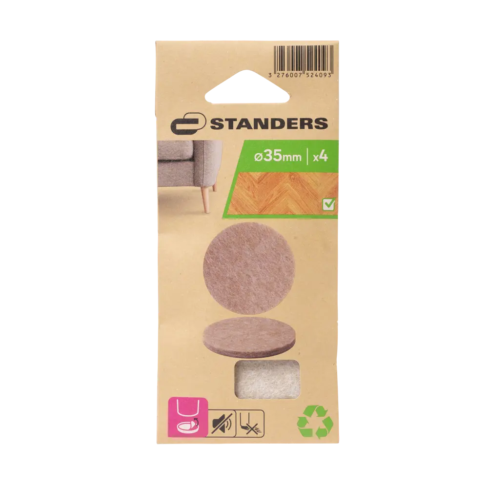 Накладки Standers 35 мм, фетр, 4 шт STLM-2124644 - Вид №2