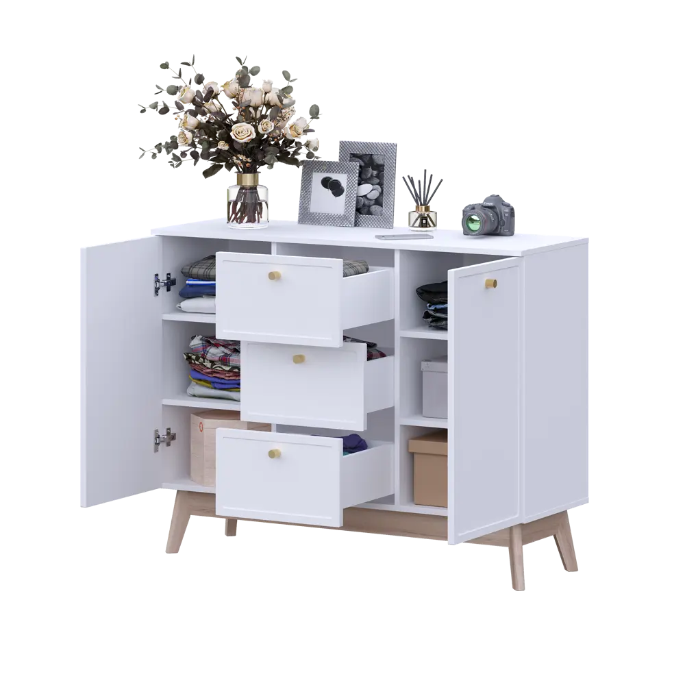 Комод KONSENSA Амьен 3 ящика 120x94x41.7 см ЛДСП цвет белый Лион STLM-2138879 - Вид №11