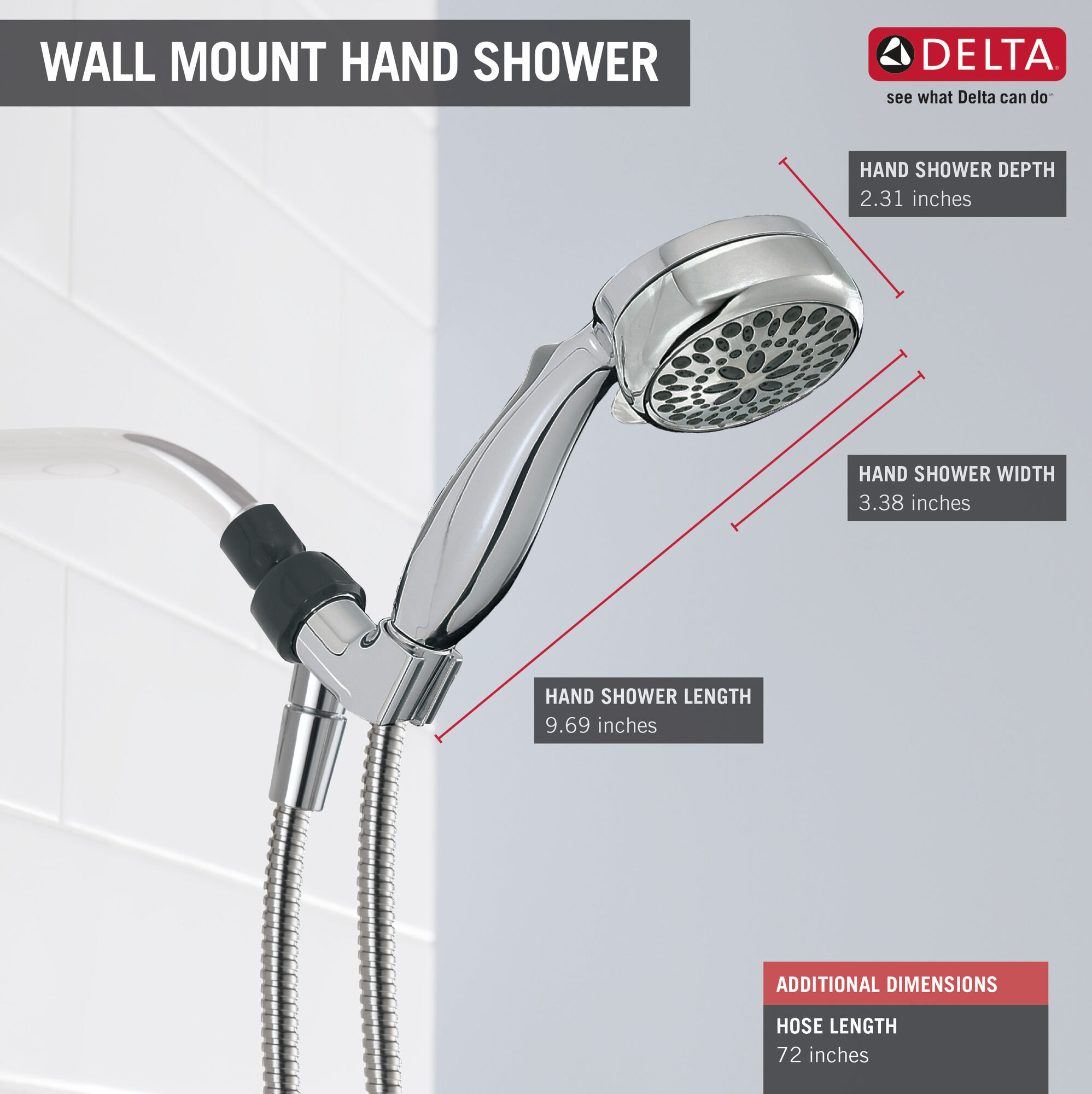 75700 Ручной душ с 7 настройками Delta Faucet Universal Showering Хром  - Вид №5