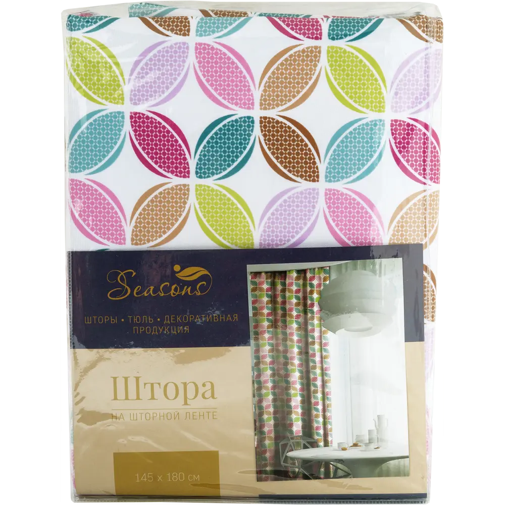 Штора на ленте «Геометрия», 145х180 см, цвет мультиколор SEASONS STLM-2048973 - Вид №5