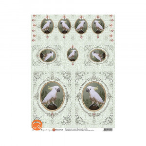 01546 Декупажная карта 30.8 x 44 см СK "Семейство какаду" Чип-Арт