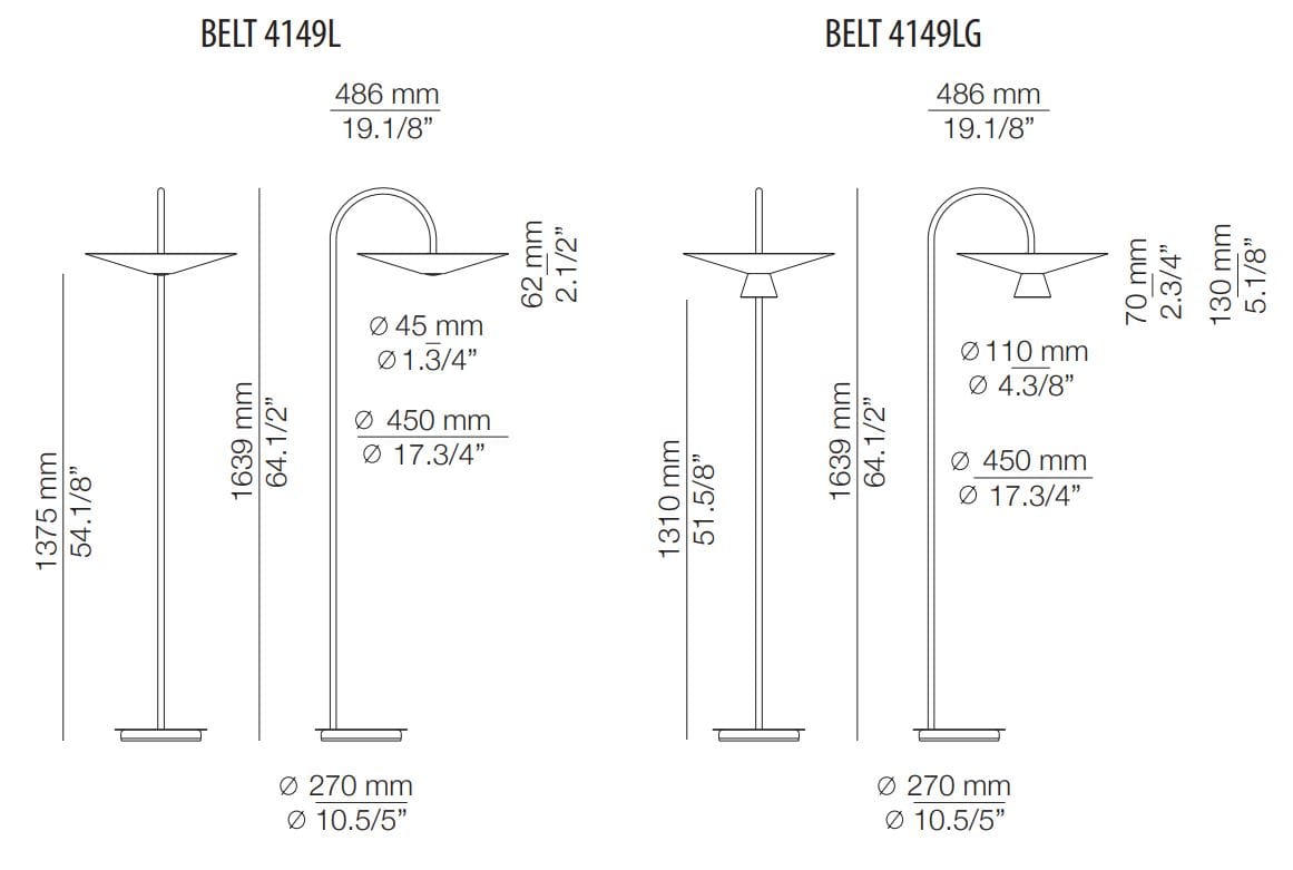 Металл затемняемый светодиодный торшер Estiluz Belt ARCH-00089498 - Вид №9