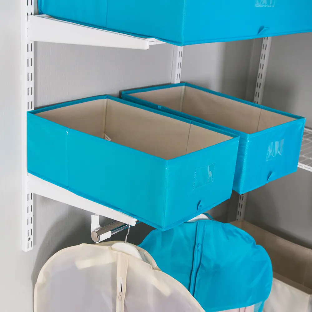 Короб для хранения без крышки Spaceo 27x16x44 см нетканый материал цвет голубой STLM-2051506 - Вид №4