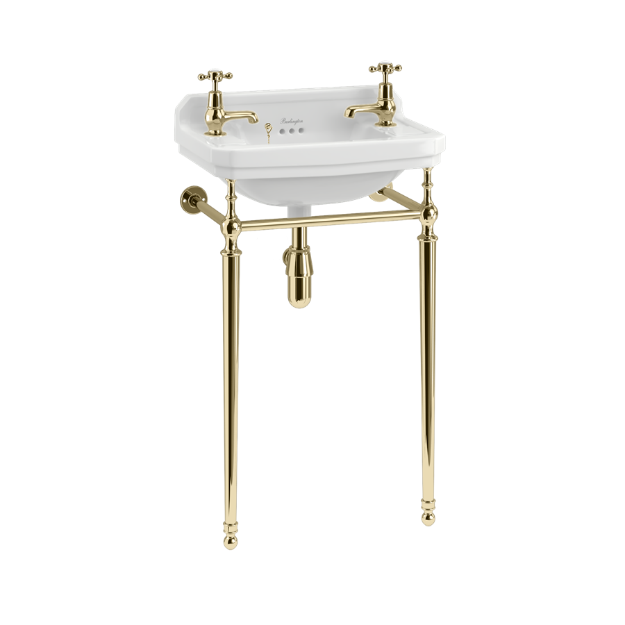 Burlington Cloakroom Раковина в эдвардианском стиле 510 мм с золотой умывальником Золото B8 T21A GOLD 