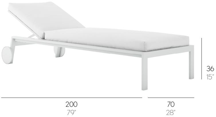 GANDIABLASCO Садовая кушетка из термо-лакированного алюминия на колесиках Timeless sun-id-1454783 - Вид №2