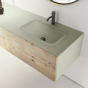 Деревянный шкаф для умывальника с ящиками со встроенной раковиной