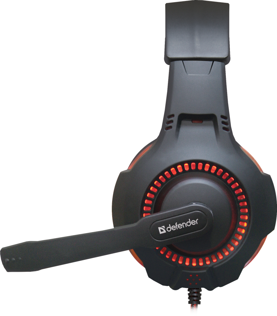 64146 игровая гарнитура warhead g-450 usb, подсветка, кабель 2,3 м Defender Santreyd  - Вид №2