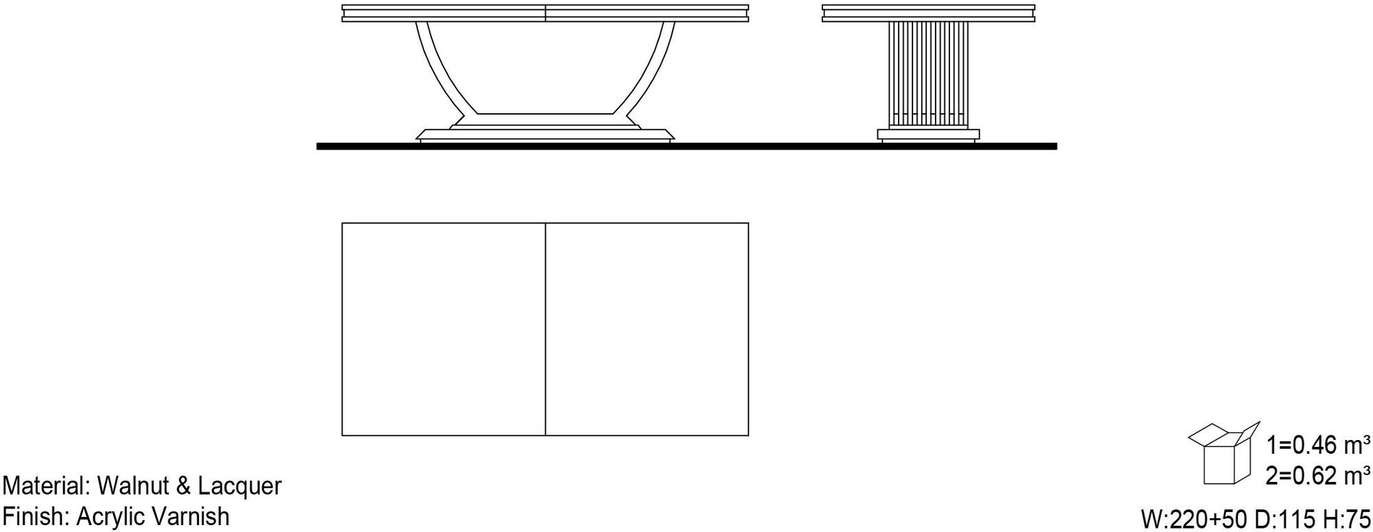 Mobi Прямоугольный деревянный обеденный стол Chocolate sun-id-1397631 - Вид №3