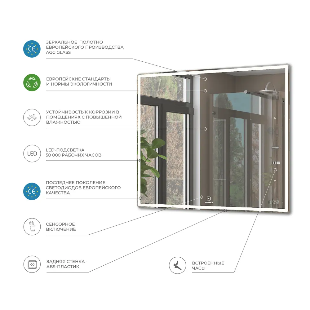 Зеркало для ванной Vigo Mirti Comfort с подсветкой 120x100 см STLM-2136115 - Вид №3