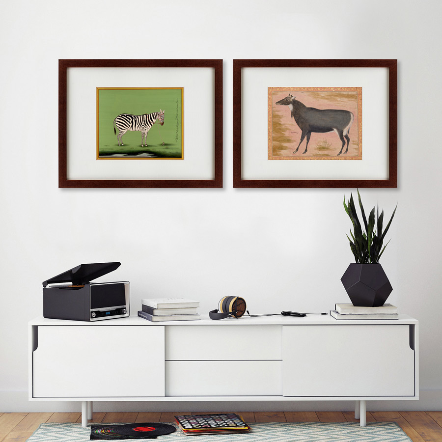 Картина в раме 60х47 см The zebra КАРТИНЫ В КВАРТИРУ  135664 Зеленый  - Вид №2