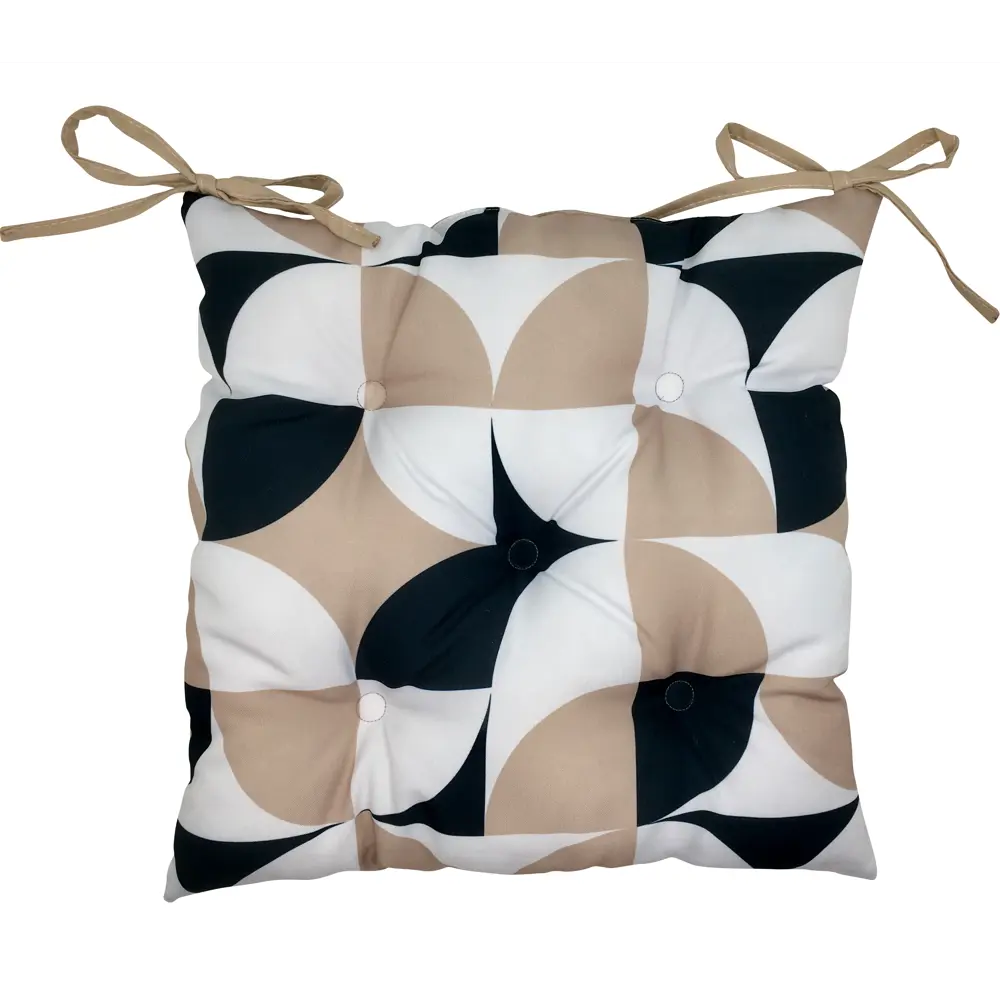 Подушка на сиденье 45x45 см цвет бежево-черно-белый Santreyd STLM-2091373