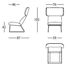 Кресло с салазками из ткани