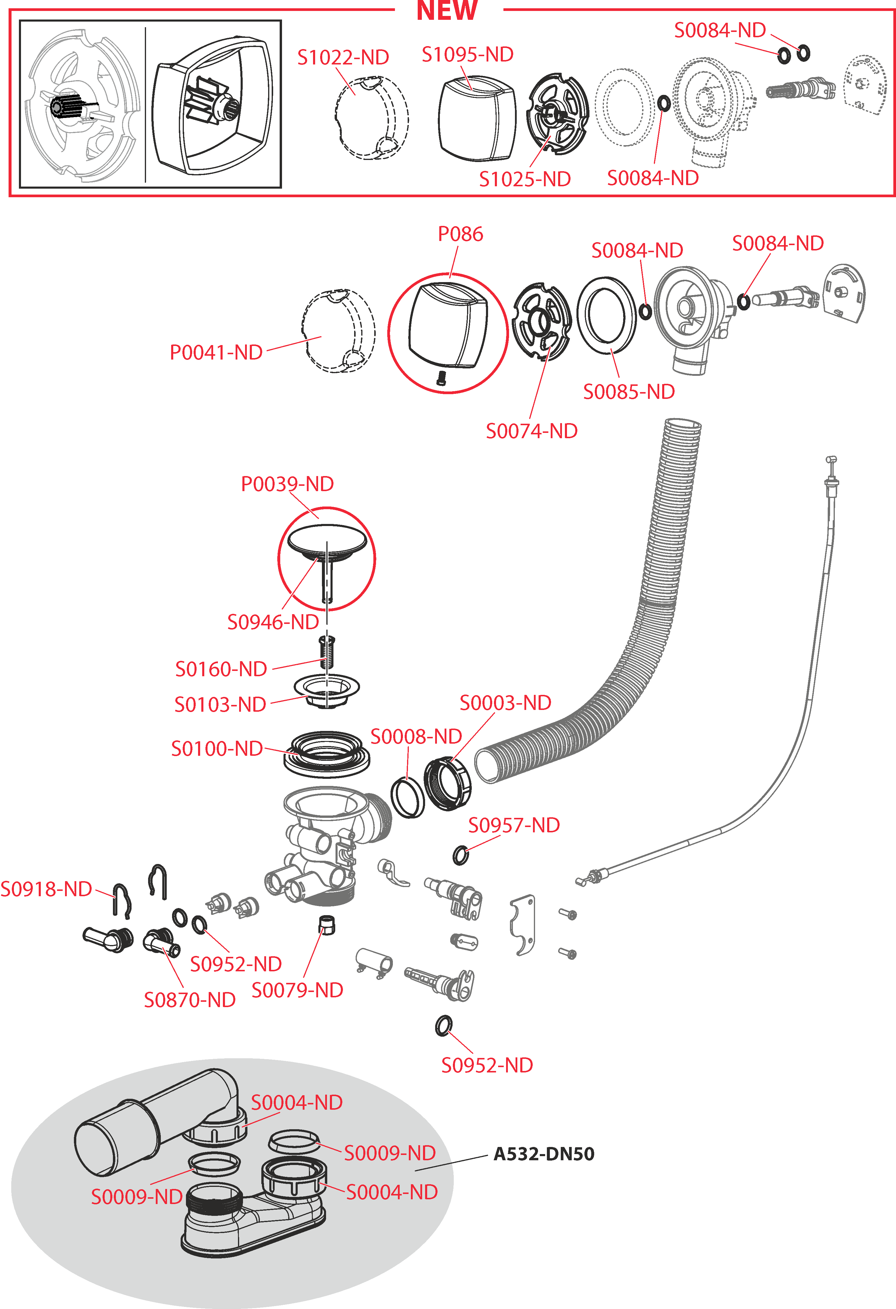 Сифон для гидромассажных ванн, хром ALCAPLAST A566112122 - Вид №2