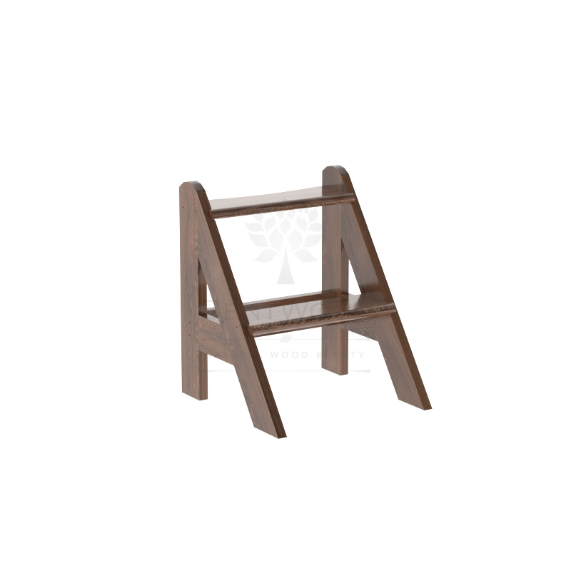 2038 Лесенка для купели 2 ступени из дуба мореная Alyarus 