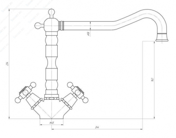 Смеситель MIGLIORE Revival ML.CUC-451.RA для кухни - медь  - Вид №1