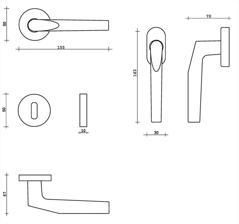 Технологическая алюминиевая ручка KLEIS ARCH-00117469 - Вид №7