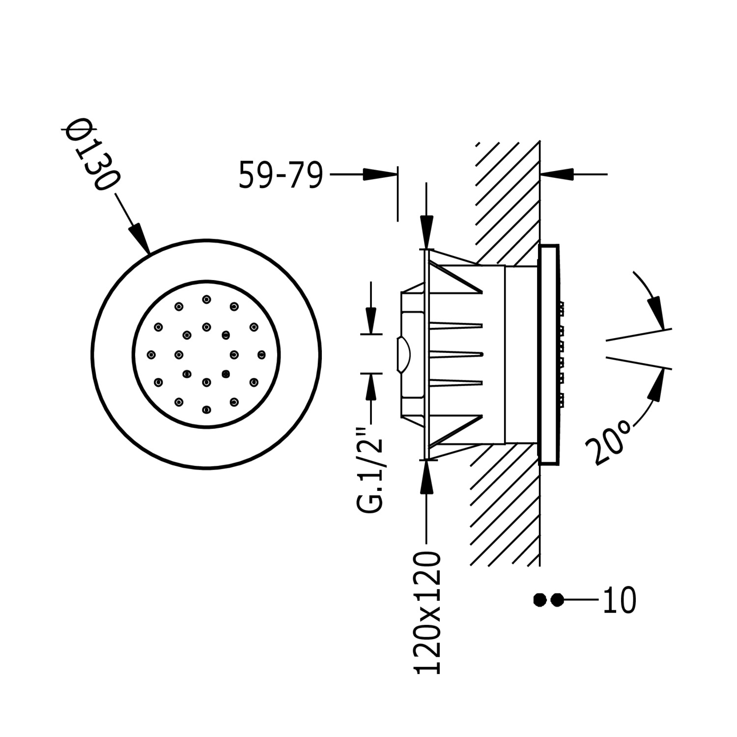 Скрытая гидромассажная струя-9161515 TRES Hydromassage - Вид №1