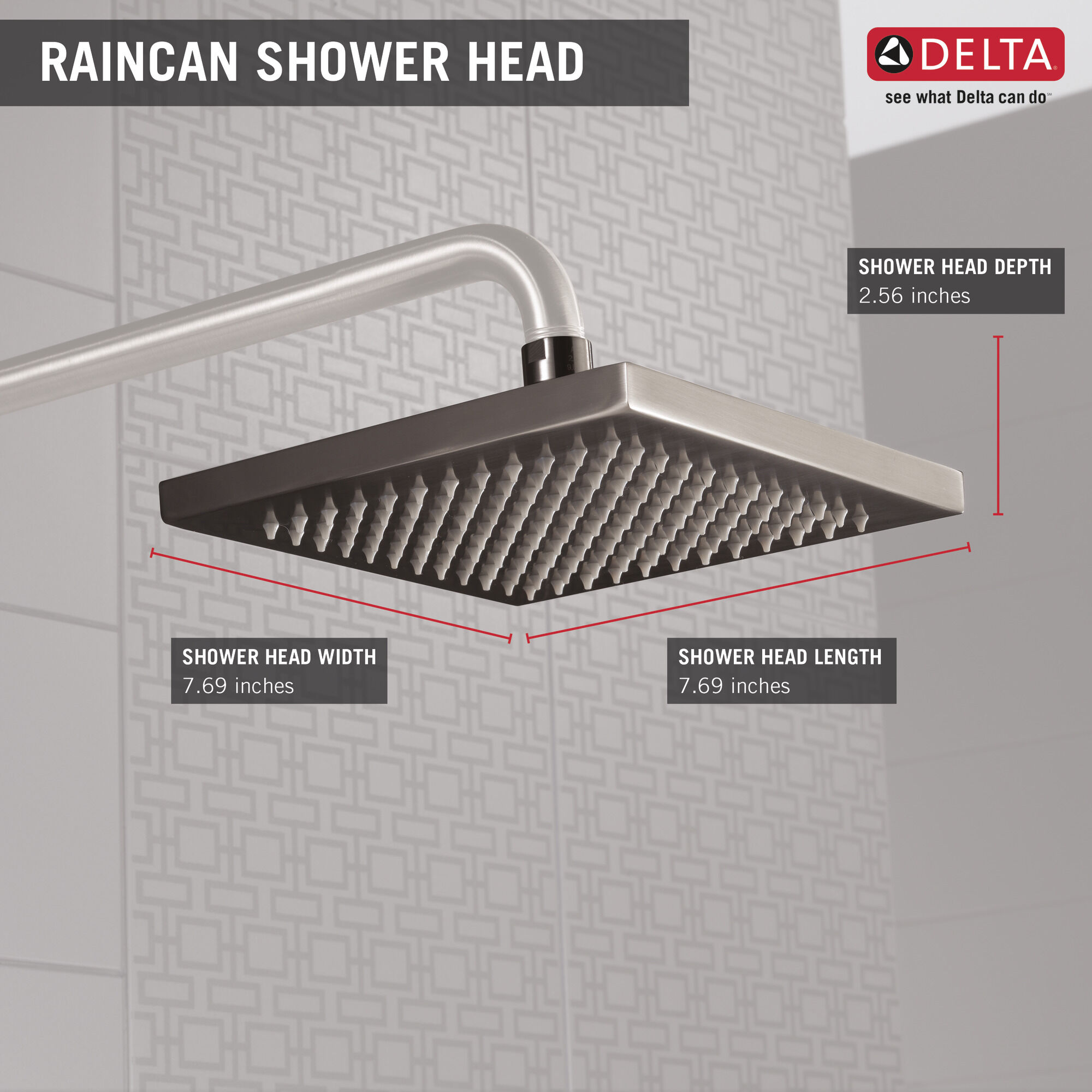 RP53496SS Душевая лейка Raincan с одинарной настройкой Delta Faucet Universal Showering Нержавеющая сталь  - Вид №5
