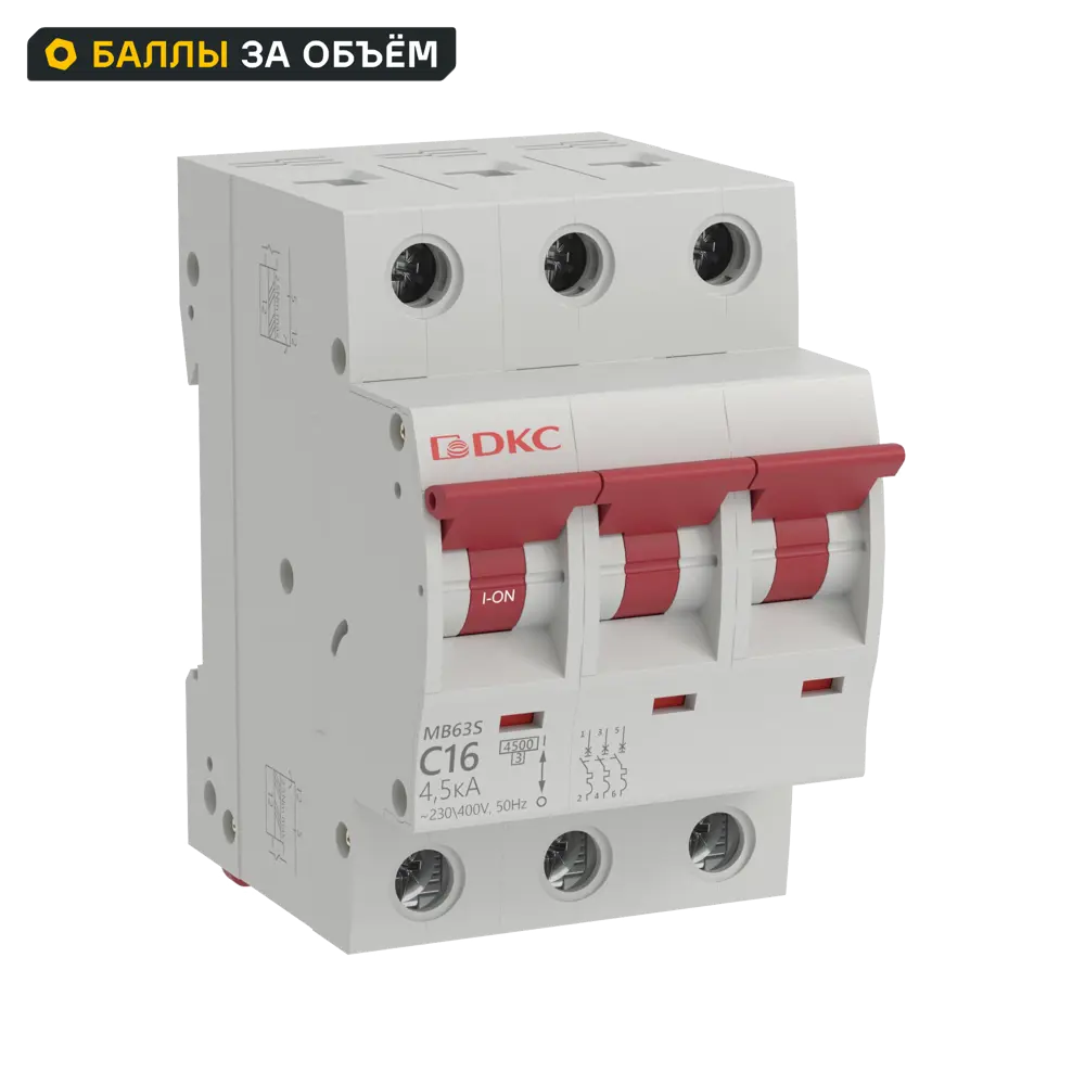 Автоматический выключатель DKC Yon 3P C16 А 4.5 кА STLM-2171061