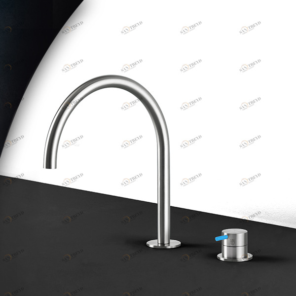 Кухонный смеситель сталь матовая с синей ручкой Kitchen Radomonte TKI32SCIL26 Кухонные смесители Radomonte