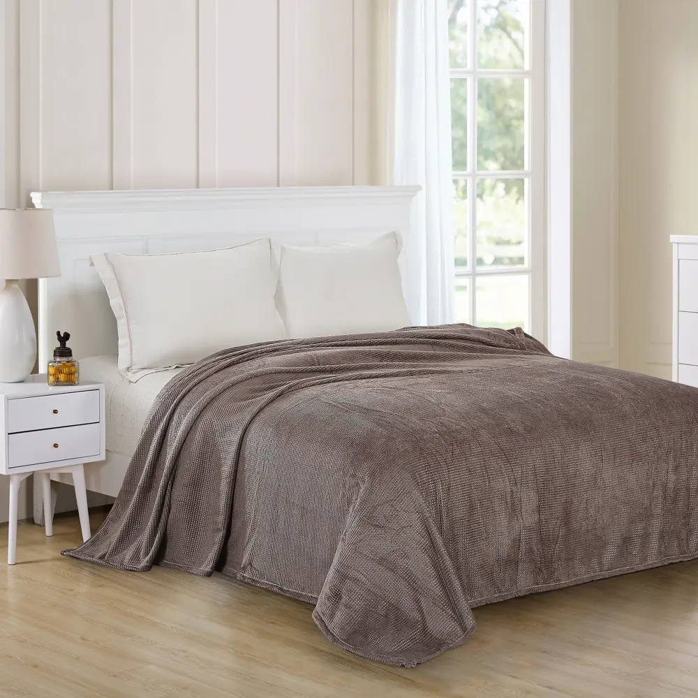 Плед Аpontar 180х200 см велсофт цвет шоколад Santreyd STLM-2009228 - Вид №3