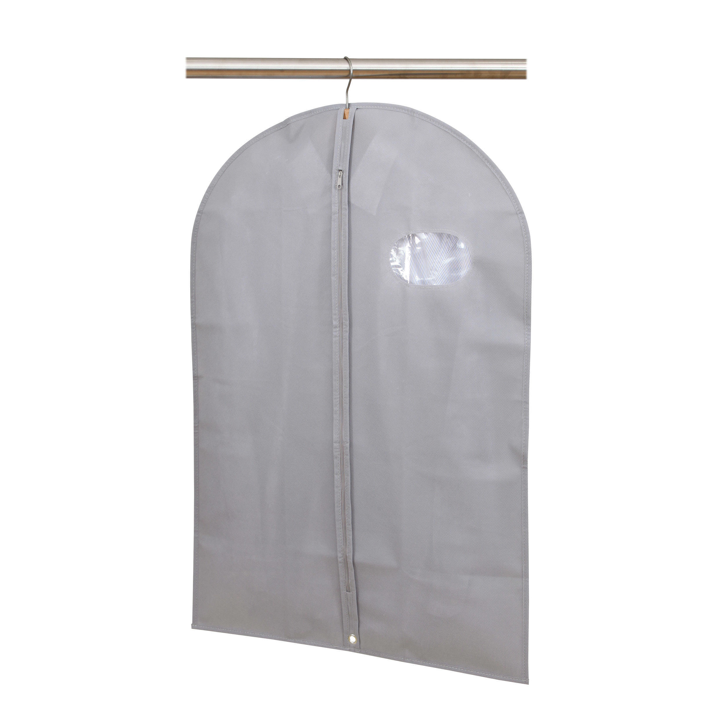 82008804 Чехол для одежды 60x90 см текстиль цвет серый STLM-0017169 SPACEO  - Вид №2