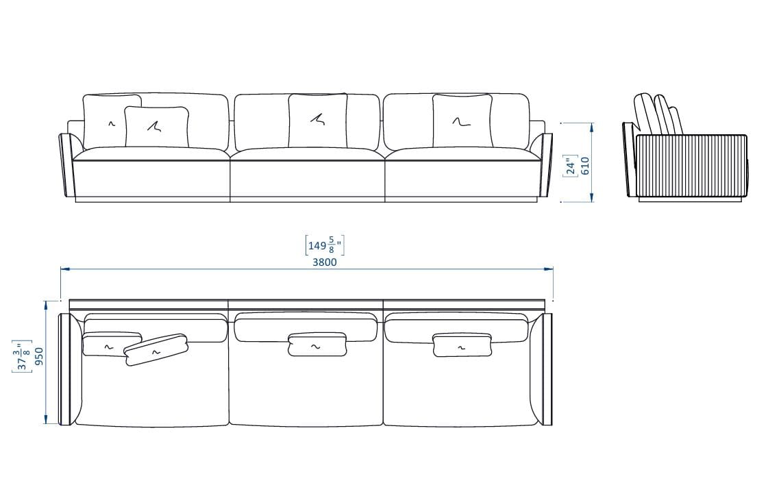 Модульный тканевый диван Casa Magna Essence ARCH-00017886 - Вид №6
