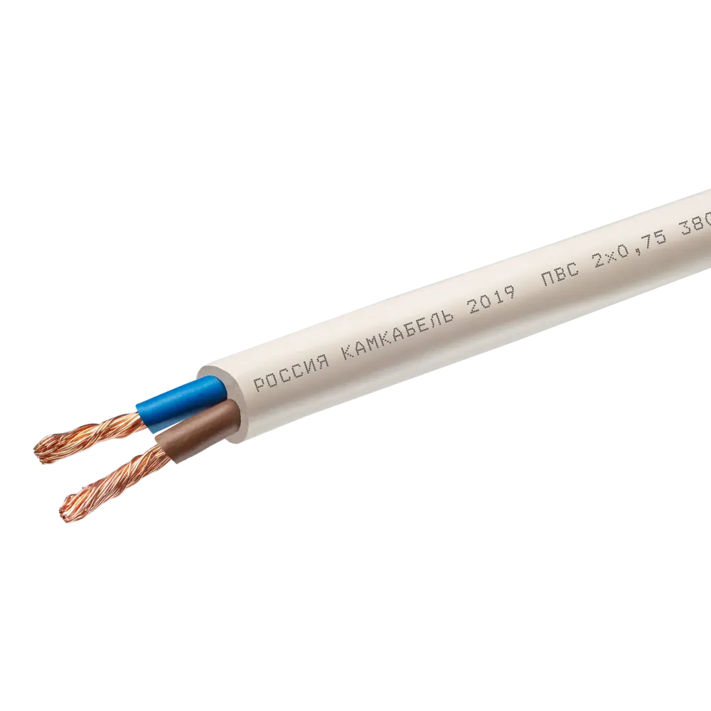 Провод Камкабель ПВС 2x1.5 20 м ГОСТ цвет белый 81933779 STLM-2061050  - Вид №2