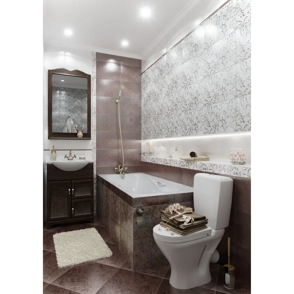 Плитка напольная «Флориан» 40х40 см 1.76 м2 цвет коричневый Керамин STLM-2035955 - Вид №3