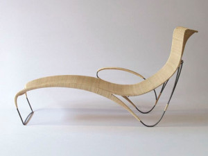 Chaise longue in rattan