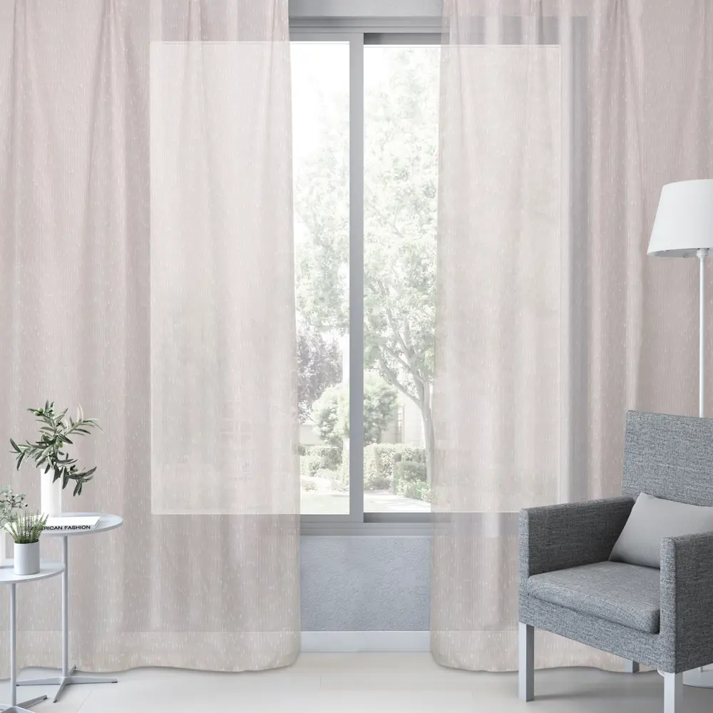 Тюль на ленте Sebela 250x280 см цвет бежевый 83406967 STLM-2121078 INSPIRE  - Вид №3
