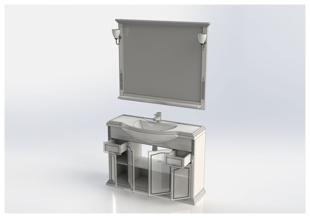 Мебель для ванной Aquanet Лагуна Классик 120 белый 00175443 - Вид №4