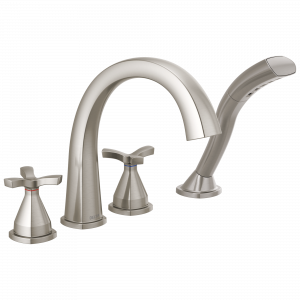 T47776-SS Римская ванна с четырьмя отверстиями Delta Faucet Stryke Нержавеющая сталь